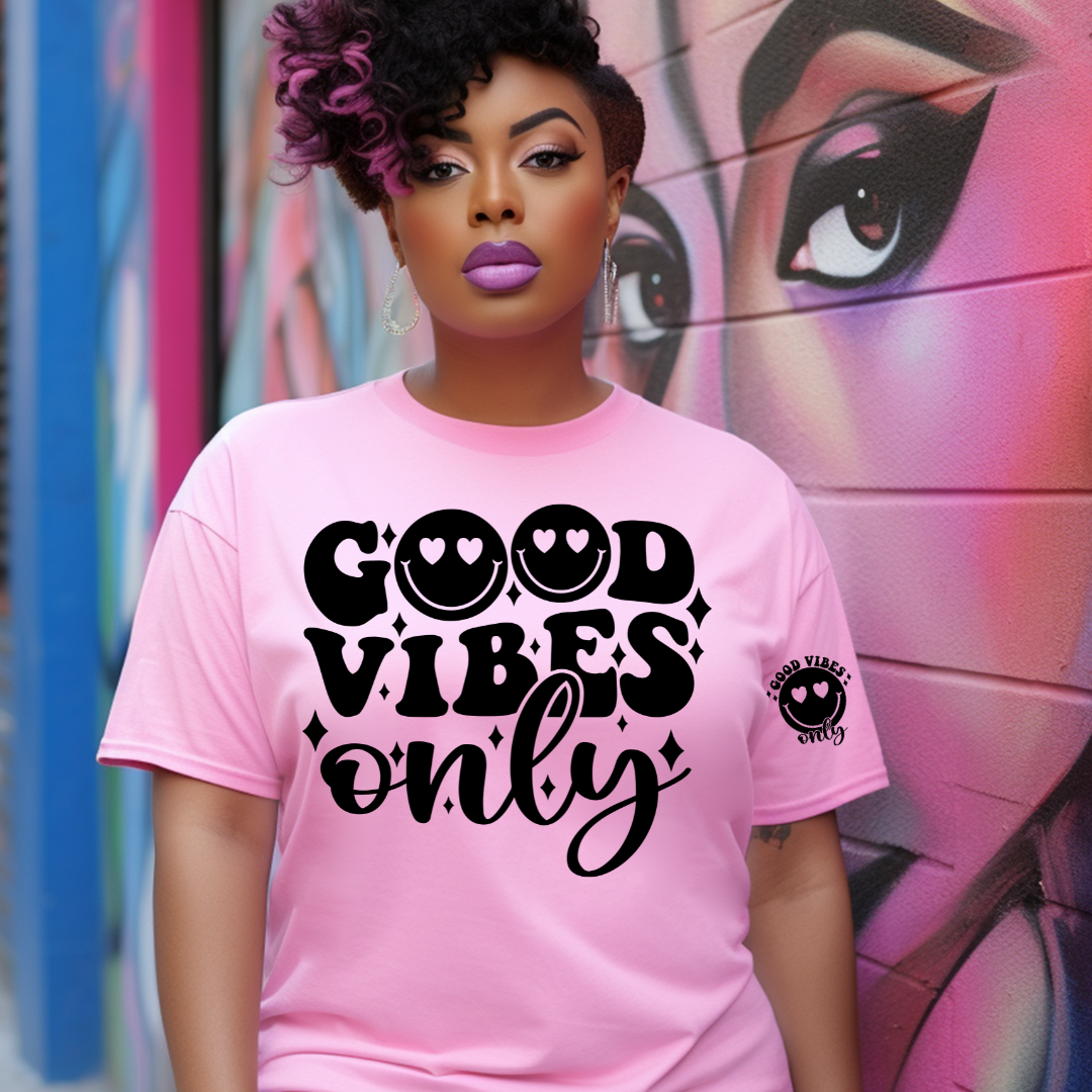 GOOD VIBES ONLY-SINGLE COLOR SCREEN PRINT TRANSFER