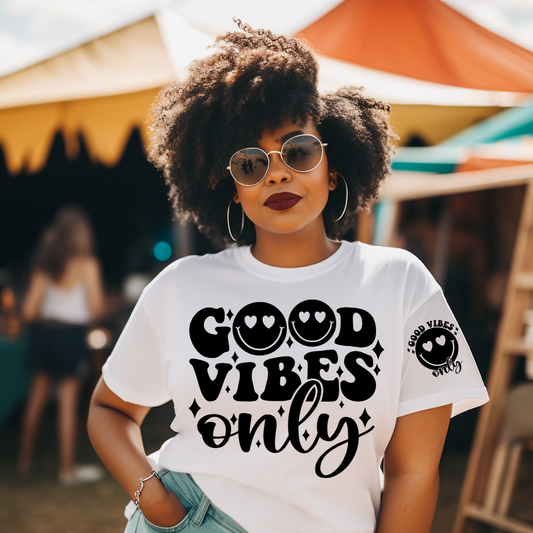 GOOD VIBES ONLY-SINGLE COLOR SCREEN PRINT TRANSFER